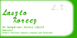 laszlo korecz business card